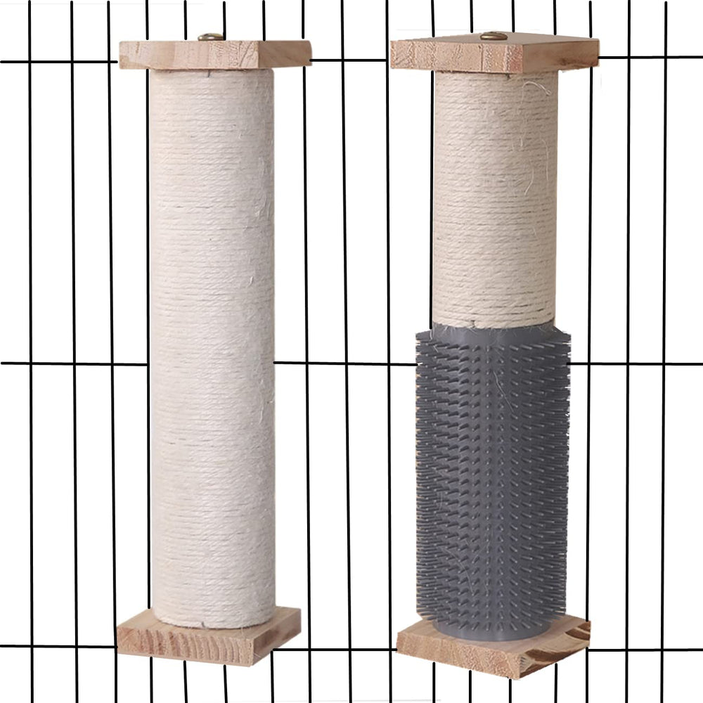 SHENGOCASE cage-mounted scratching post anchors securely to crates for extended scratching sessions.