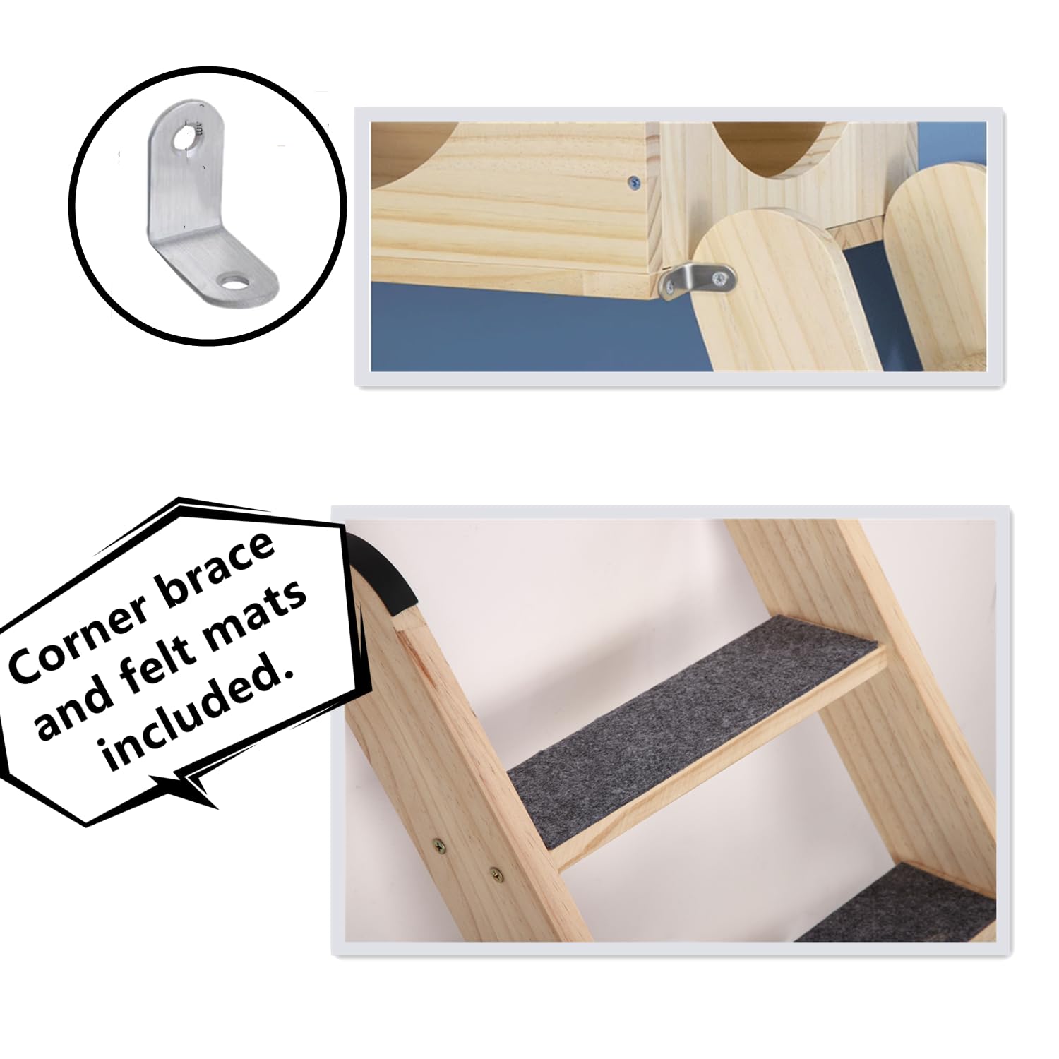 SHENGOCASE cat ladder non-slip strips for stable attachment near windows.