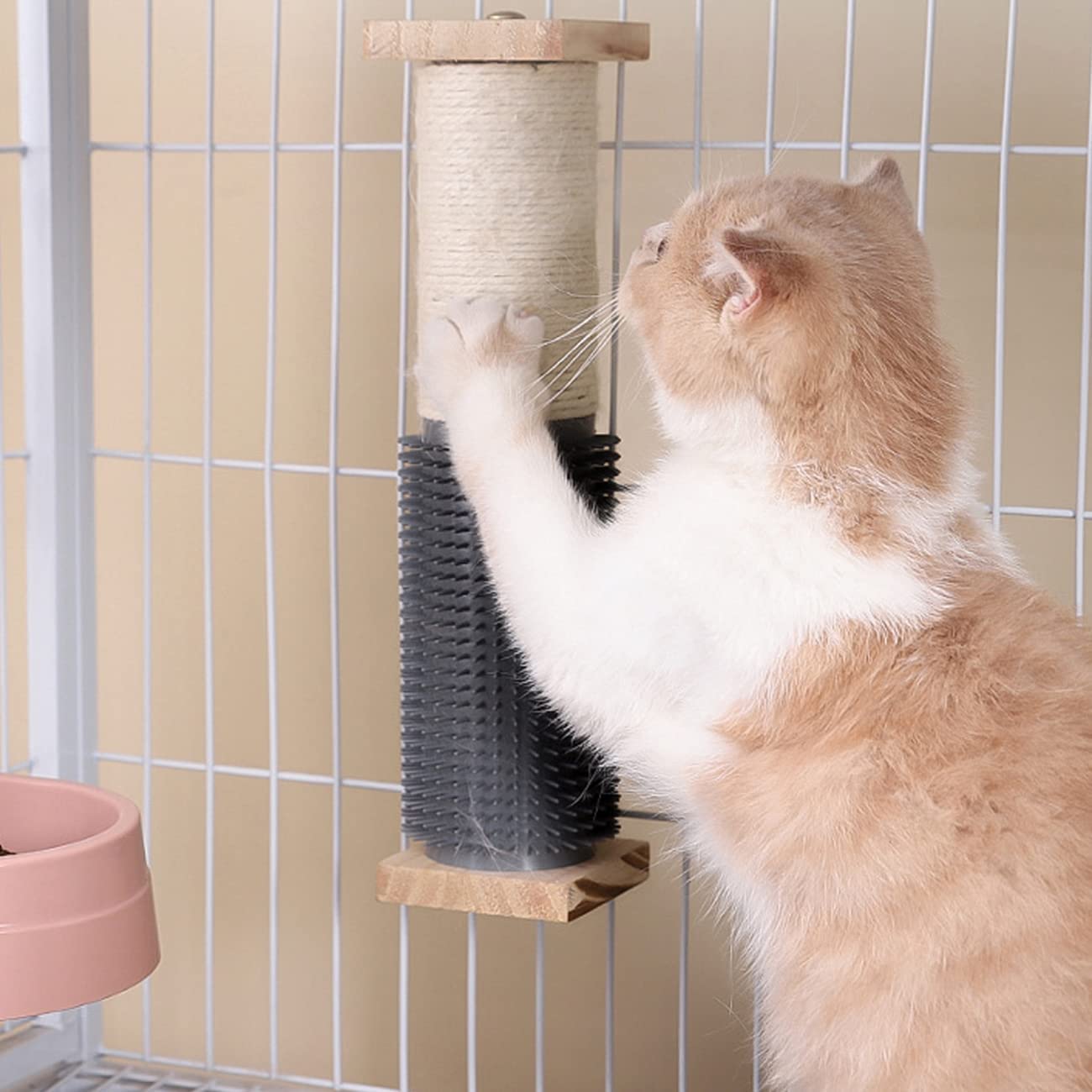 SHENGOCASE keeps cages organized while providing enrichment through scratching and rubbing.