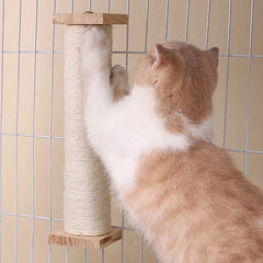 SHENGOCASE safe natural materials combine wood and sisal for healthy scratching.