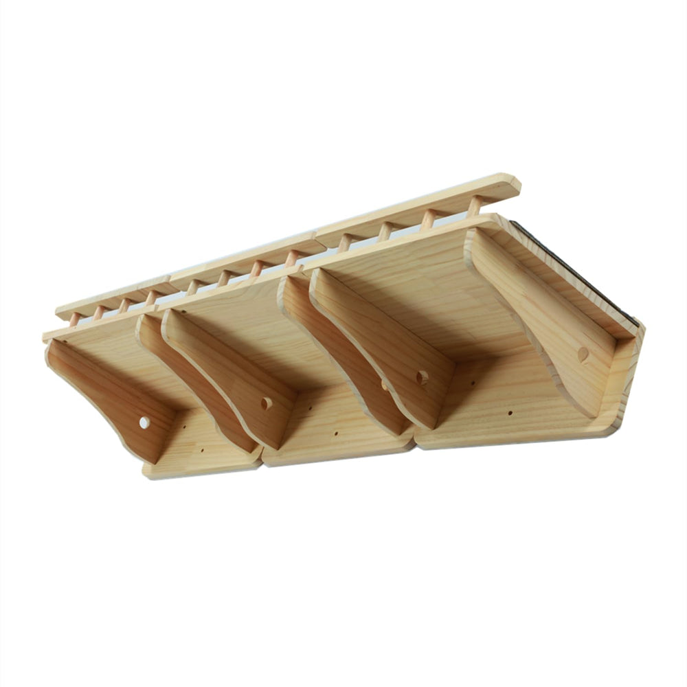 SHENGOCASE solid wood board provides sturdy feline perch for lounging.