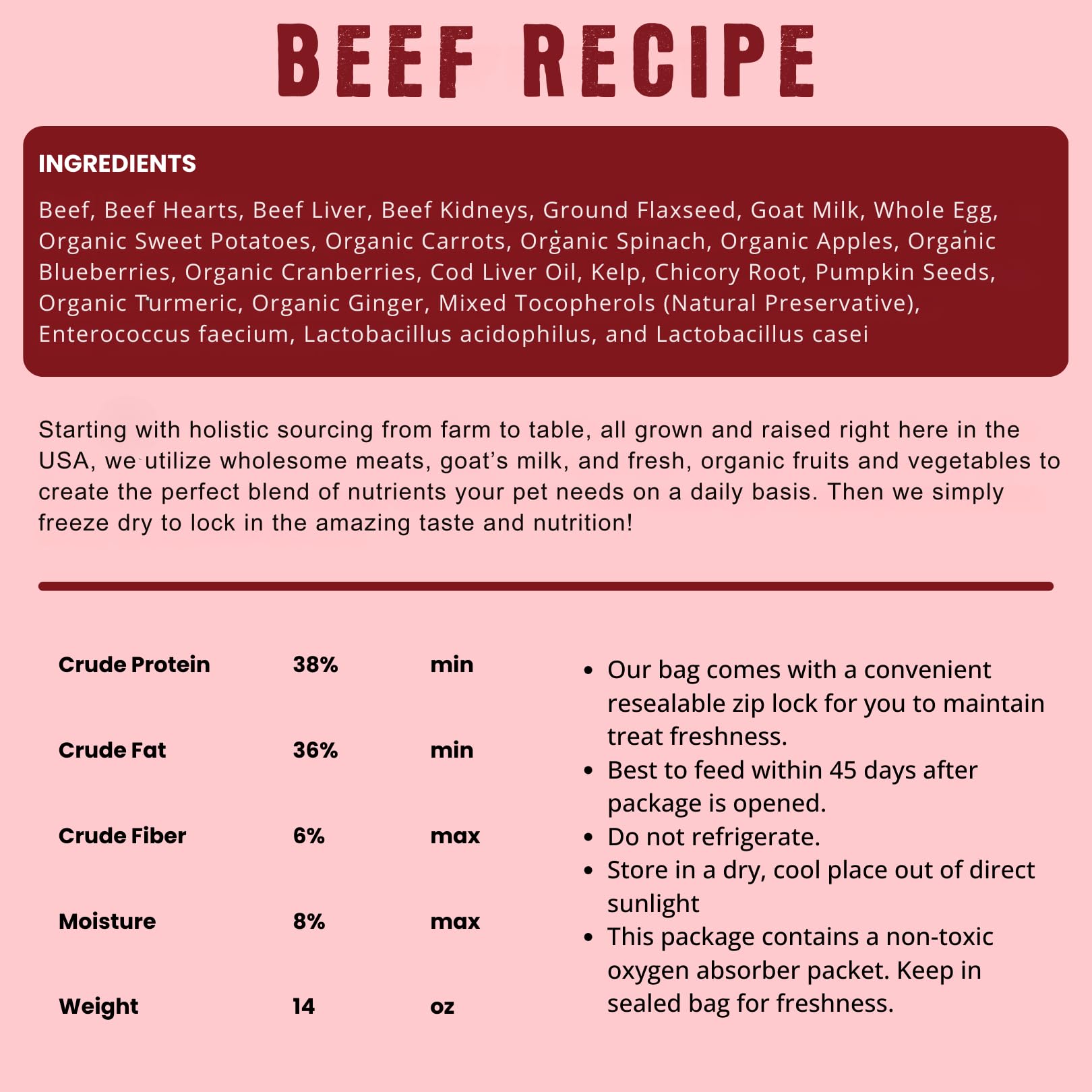 Shepherd Boy Farms beef protein pieces close-up for active dogs