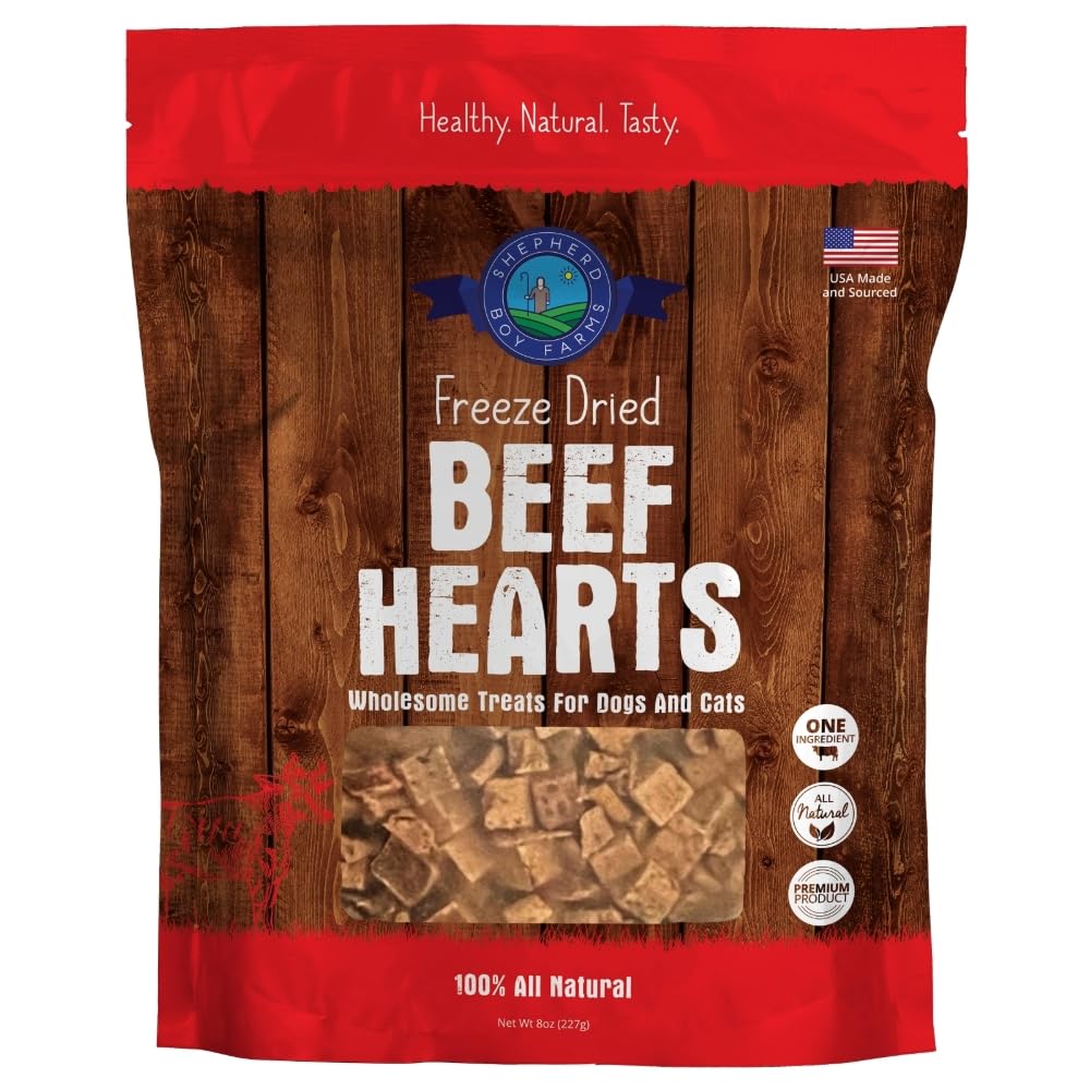Shepherd Boy Farms freeze-dried beef heart treat in packaging