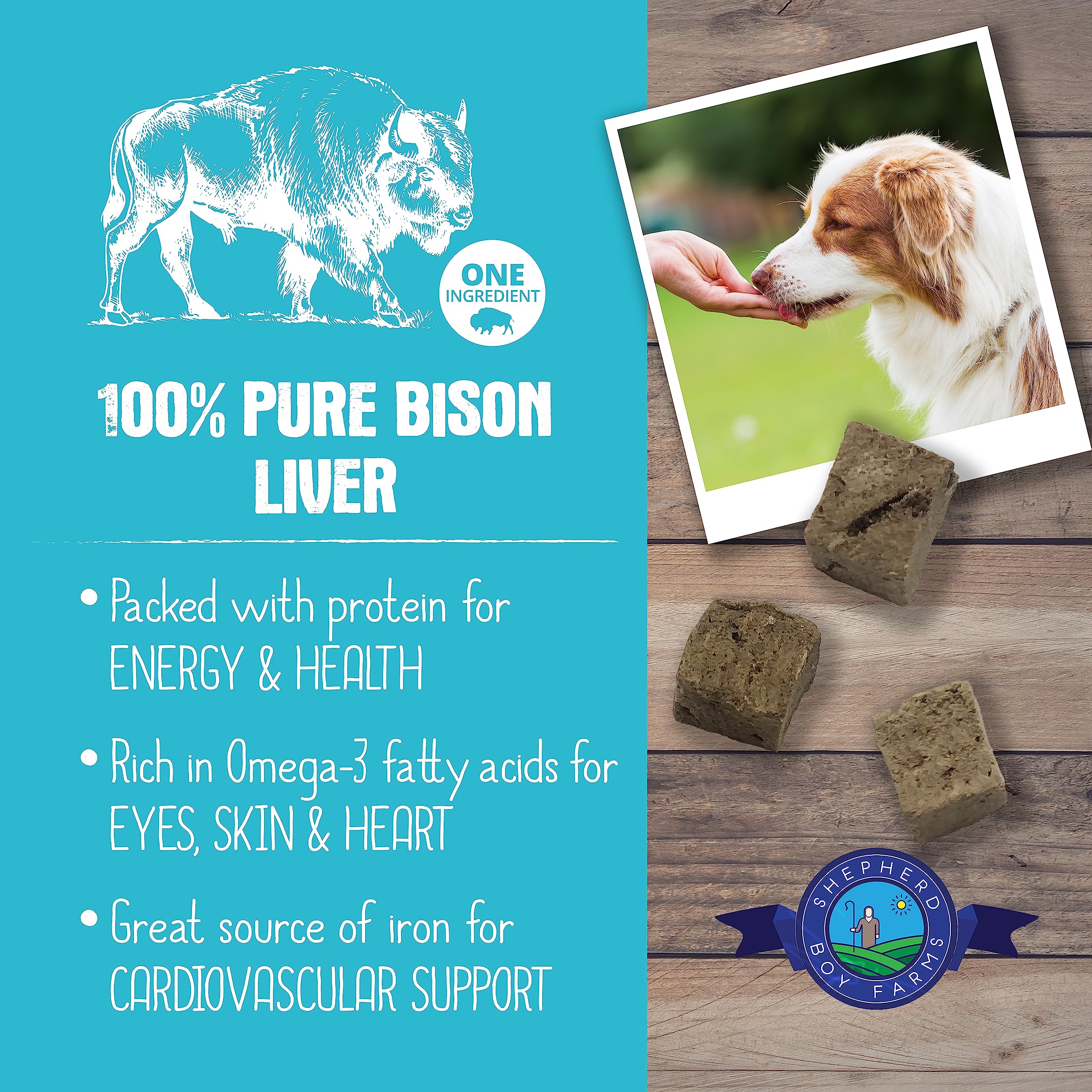 Close-up of freeze-dried bison liver for high-protein rewards