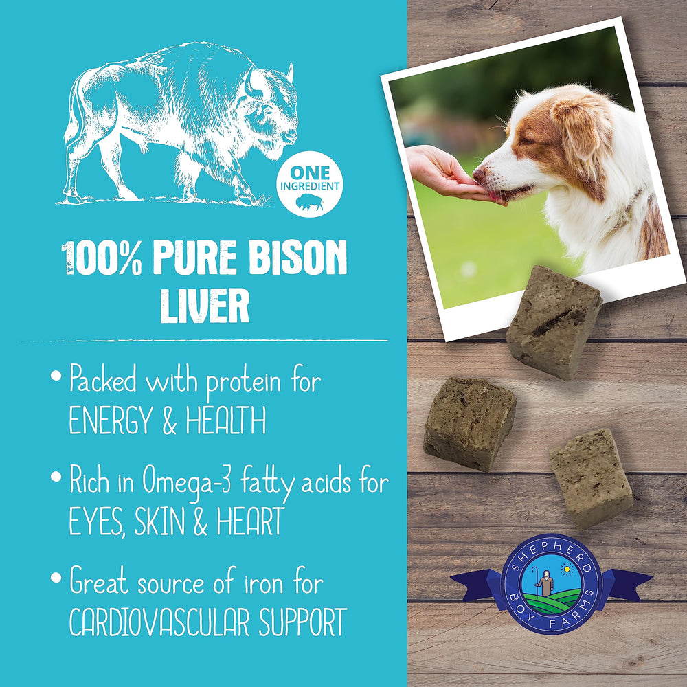 Close-up of freeze-dried bison liver for high-protein rewards