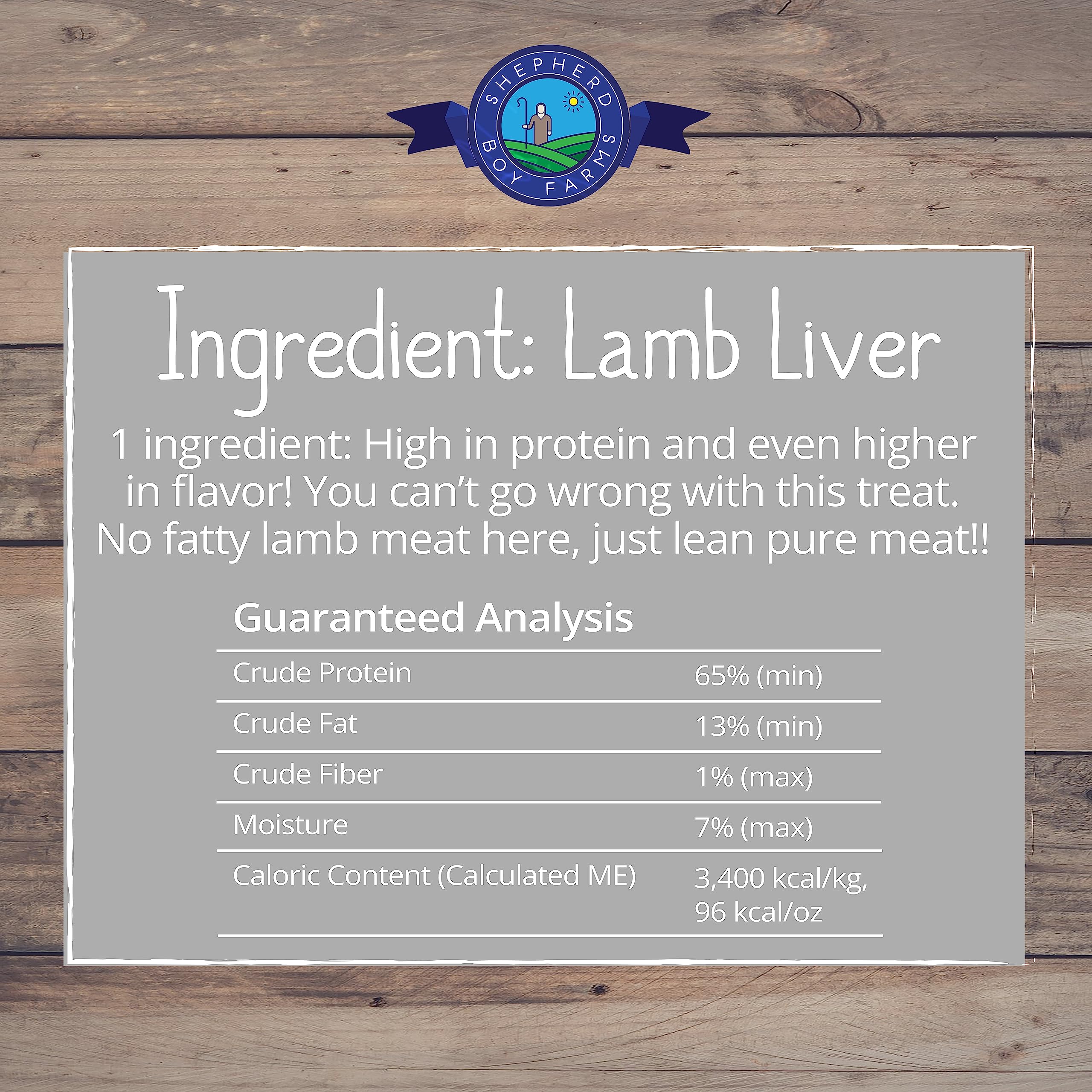 Shepherd Boy Farms lamb liver chunks in bowl, all-natural ingredients.
