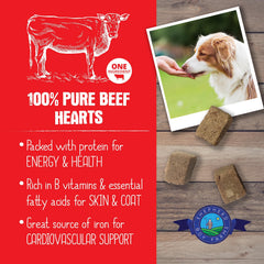 Packaging front of Shepherd Boy Farms single-ingredient beef heart treat