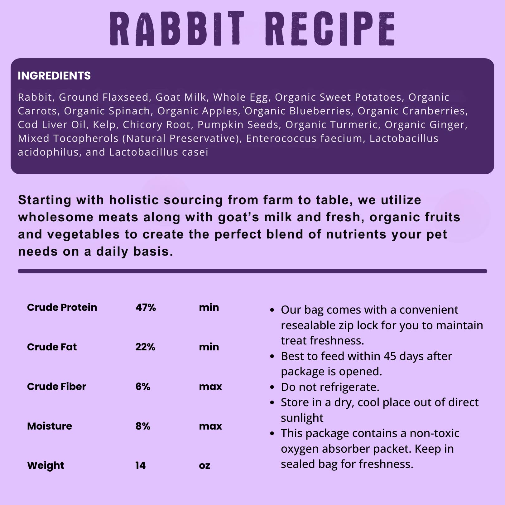 Shepherd Boy Farms freeze dried rabbit meal preserves nutrients for vitality