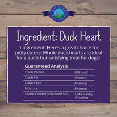 Close-up of Shepherd Boy Farms single-ingredient duck heart, natural nutrition