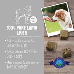 Shepherd Boy Farms single-ingredient lamb liver, freeze-dried to preserve nutrients and flavor.