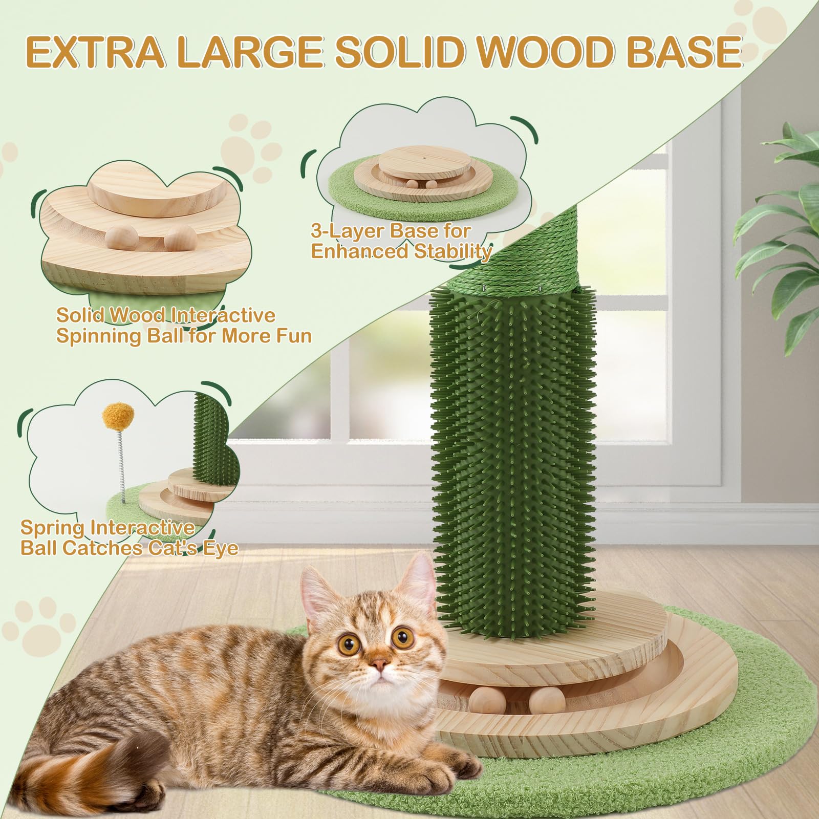 Sheripet sisal columns offer durable scratching surfaces for instinctual behavior.