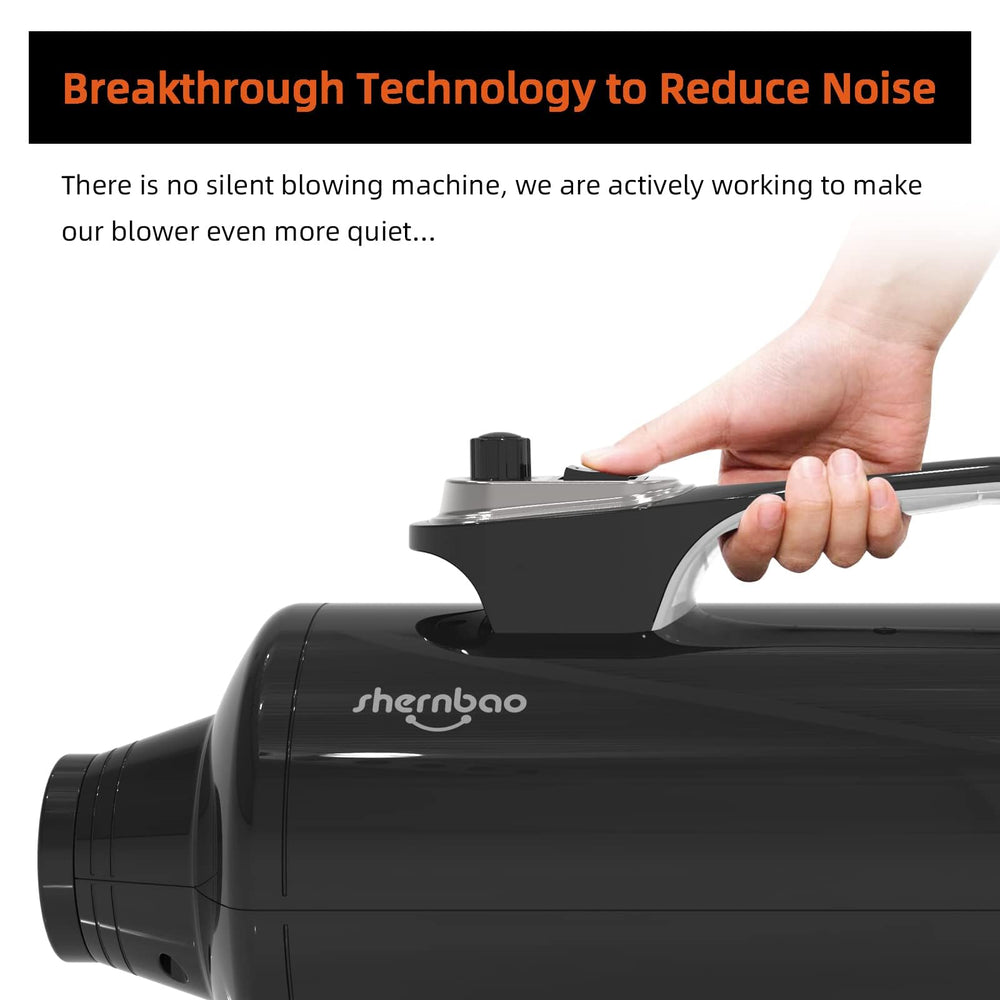 Shernbao DHD-2400T hose attachment demonstrates flexible reach during grooming.