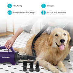 Shernbao dryer flexible hose extends reach for large pets with quiet operation.