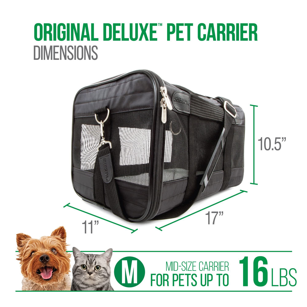 Sherpa Original Deluxe top-entry design for easy pet loading