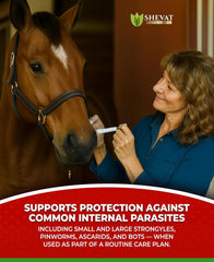 SHEVAT VITAMINS Ivermectin horse paste in a pre-filled syringe for simple dosing.