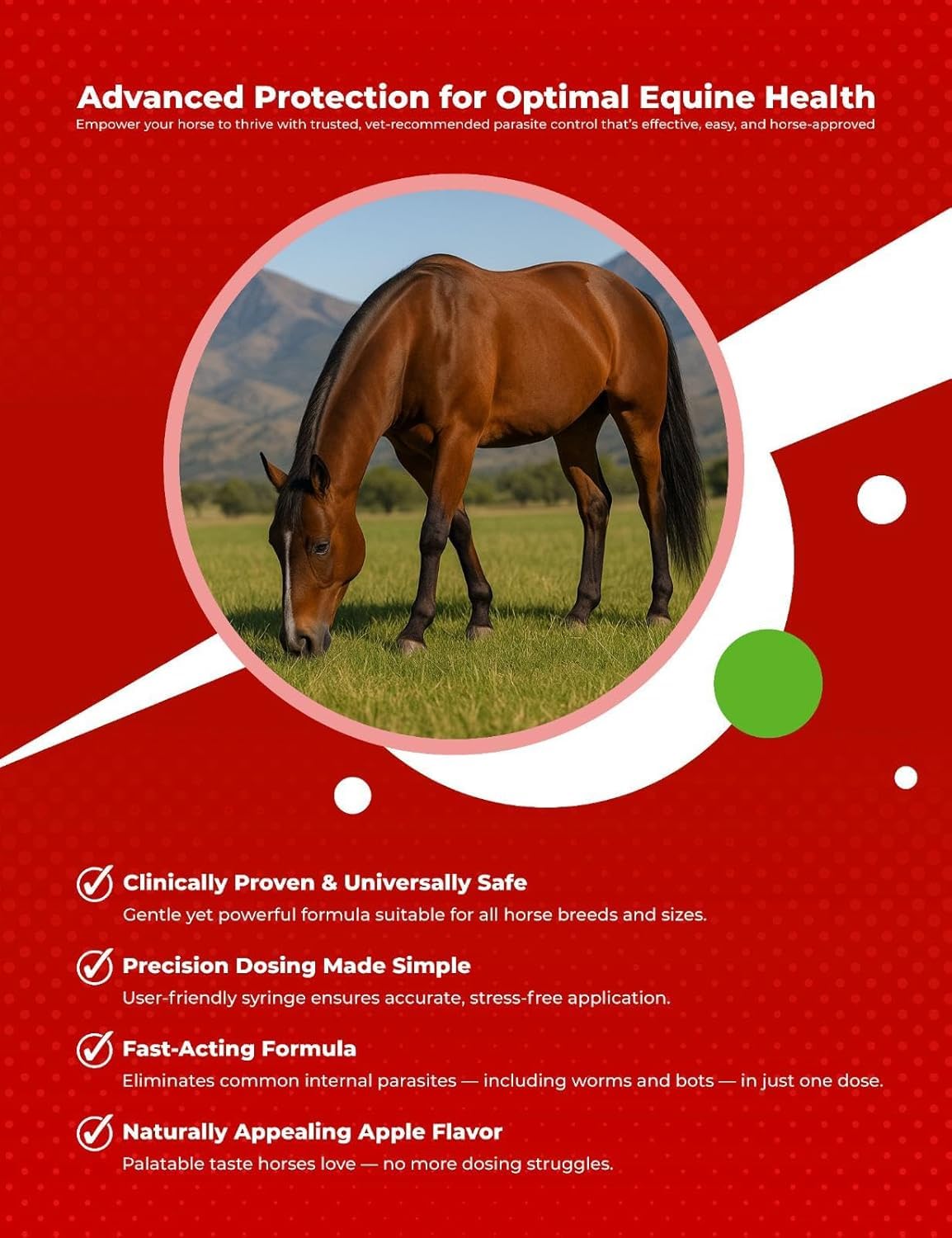 SHEVAT VITAMINS Ivermectin paste with weight-based calibration for horses up to 1250 lb.