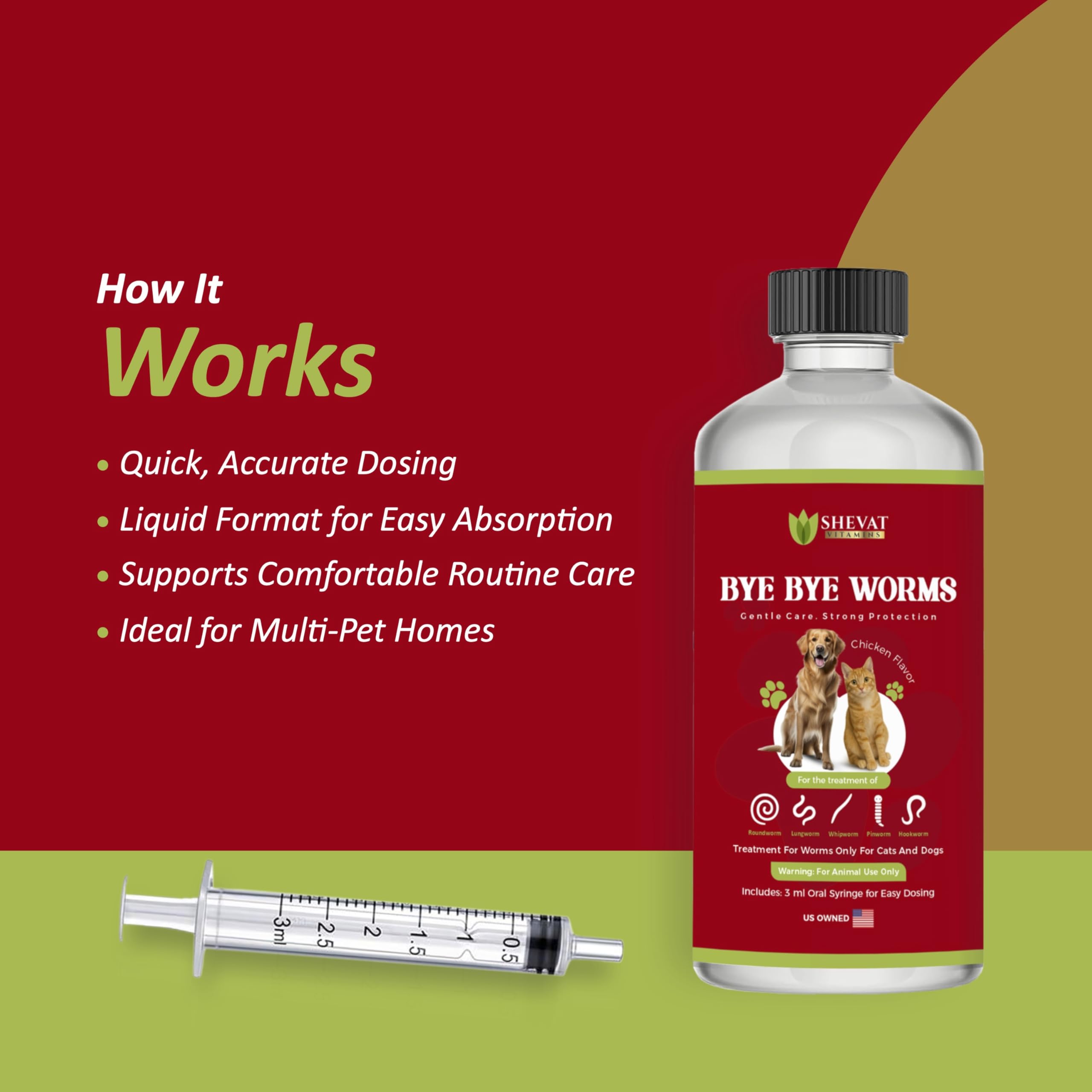Sealed packaging of Bye Bye Worms supports freshness and stability