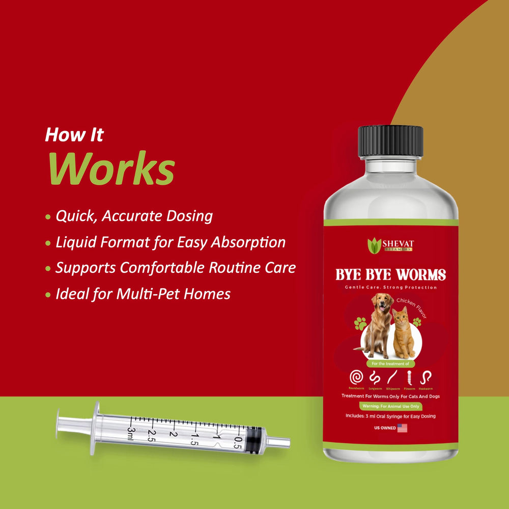Sealed packaging of Bye Bye Worms supports freshness and stability