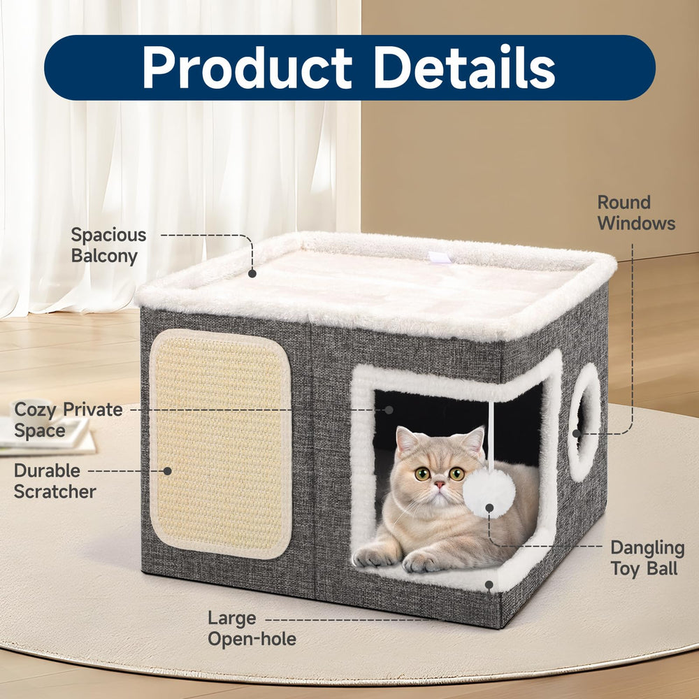 Shikha cat bed with round window for visual engagement and observation