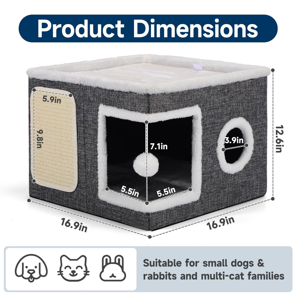 Shikha cat hideaway condo provides a private nap nook with plush cushions
