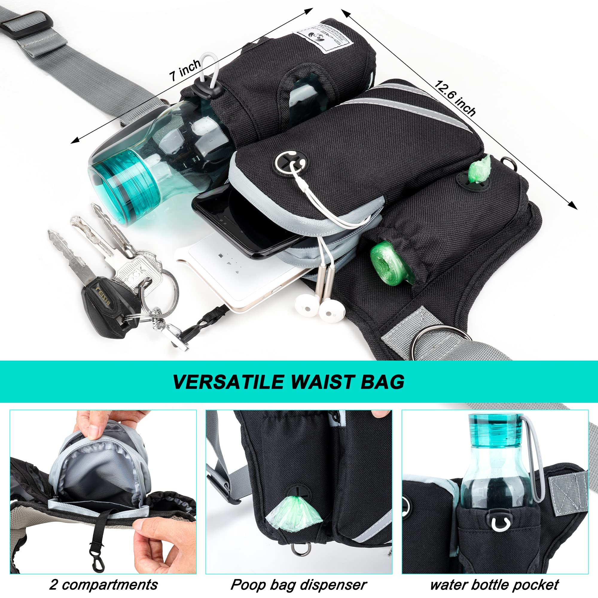 SHINE HAI water bottle pocket integrated in the waist bag for hydration on the go