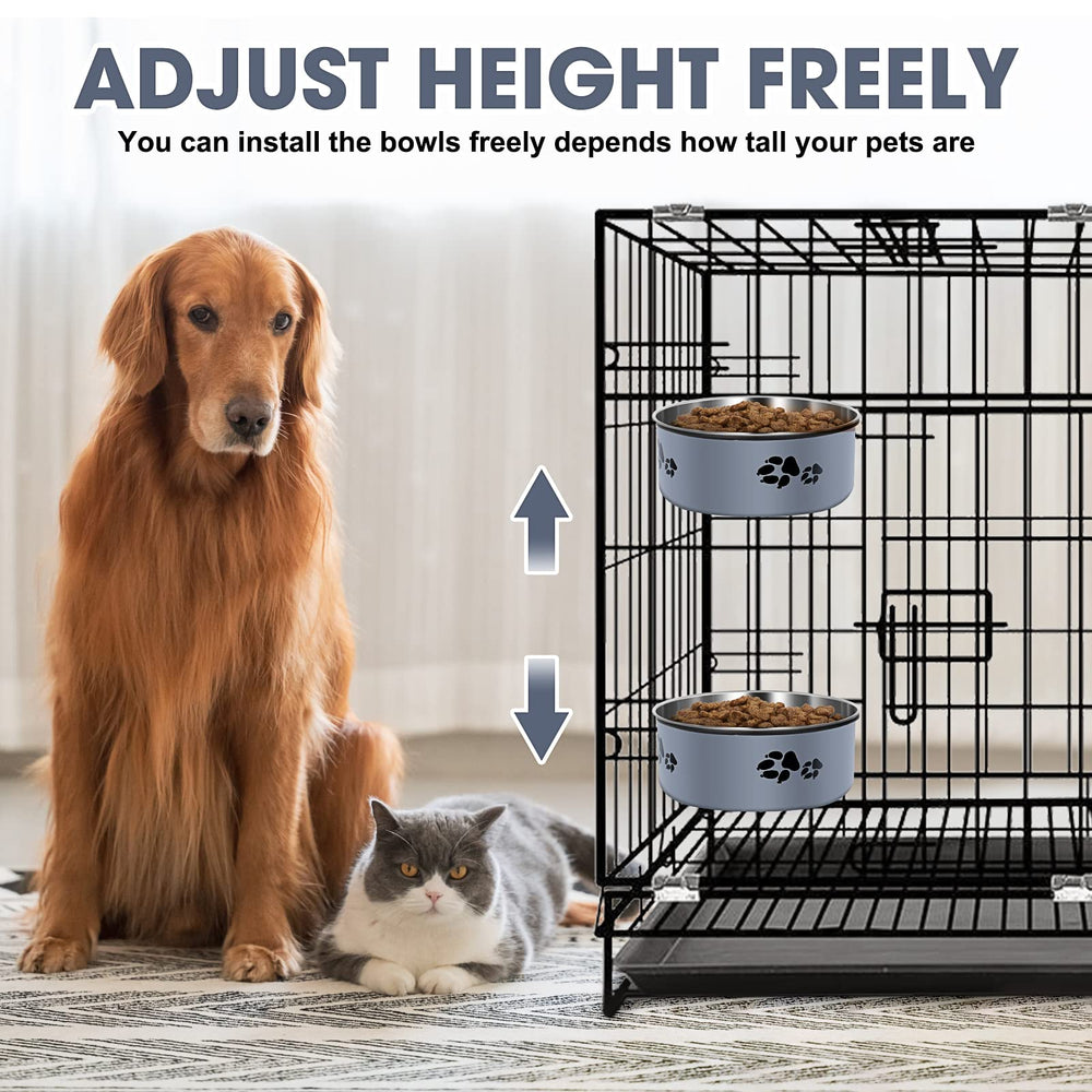 ShineMe stainless steel dog bowls resist rust for durable crate use.