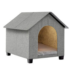 SHINEBBYS Indoor Dog House with elevated legs promotes airflow and dryness for pets.