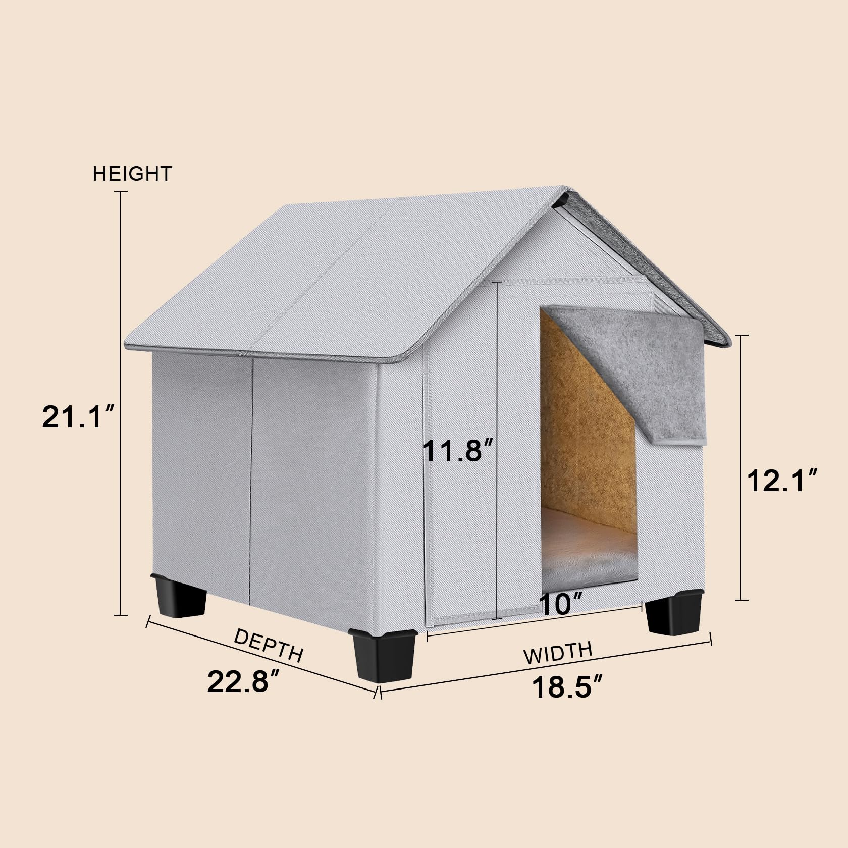 SHINEBBYS Outdoor Dog House reinforced frame resists collapse