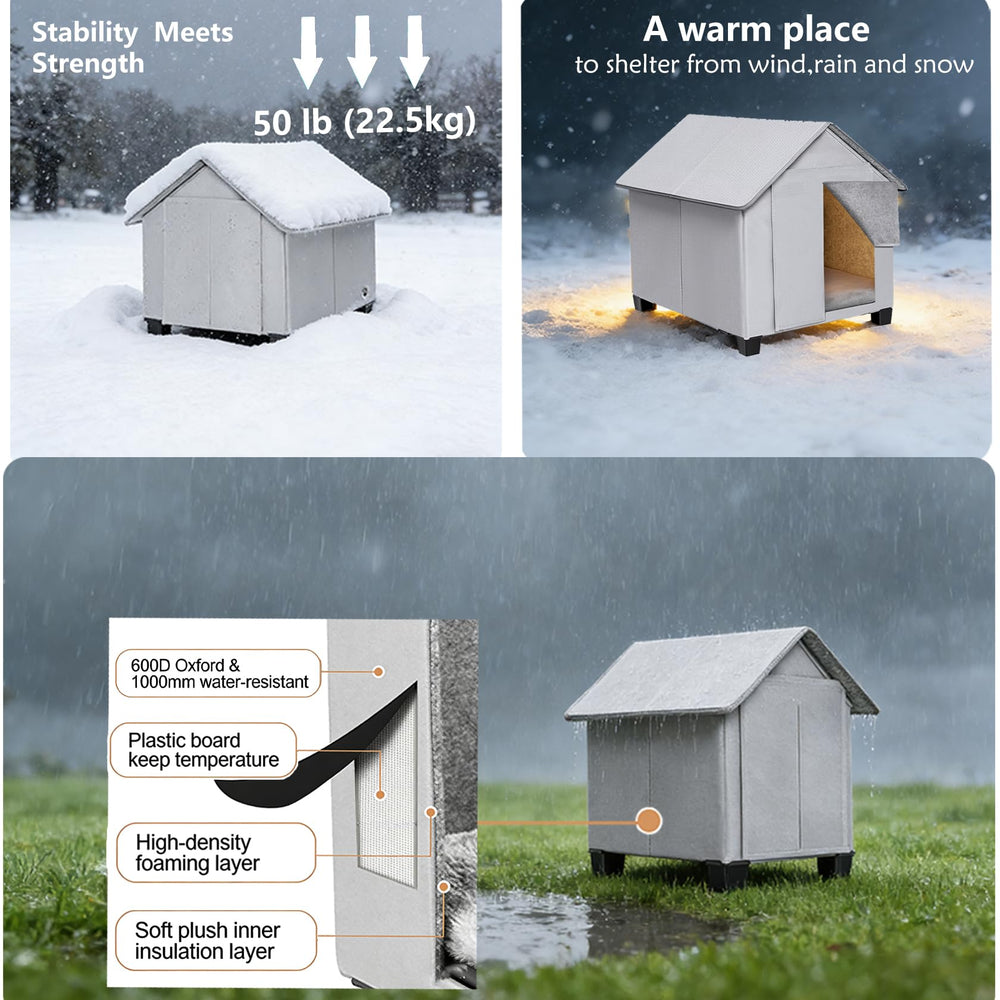 SHINEBBYS outdoor dog house with elevated legs keeps interior dry