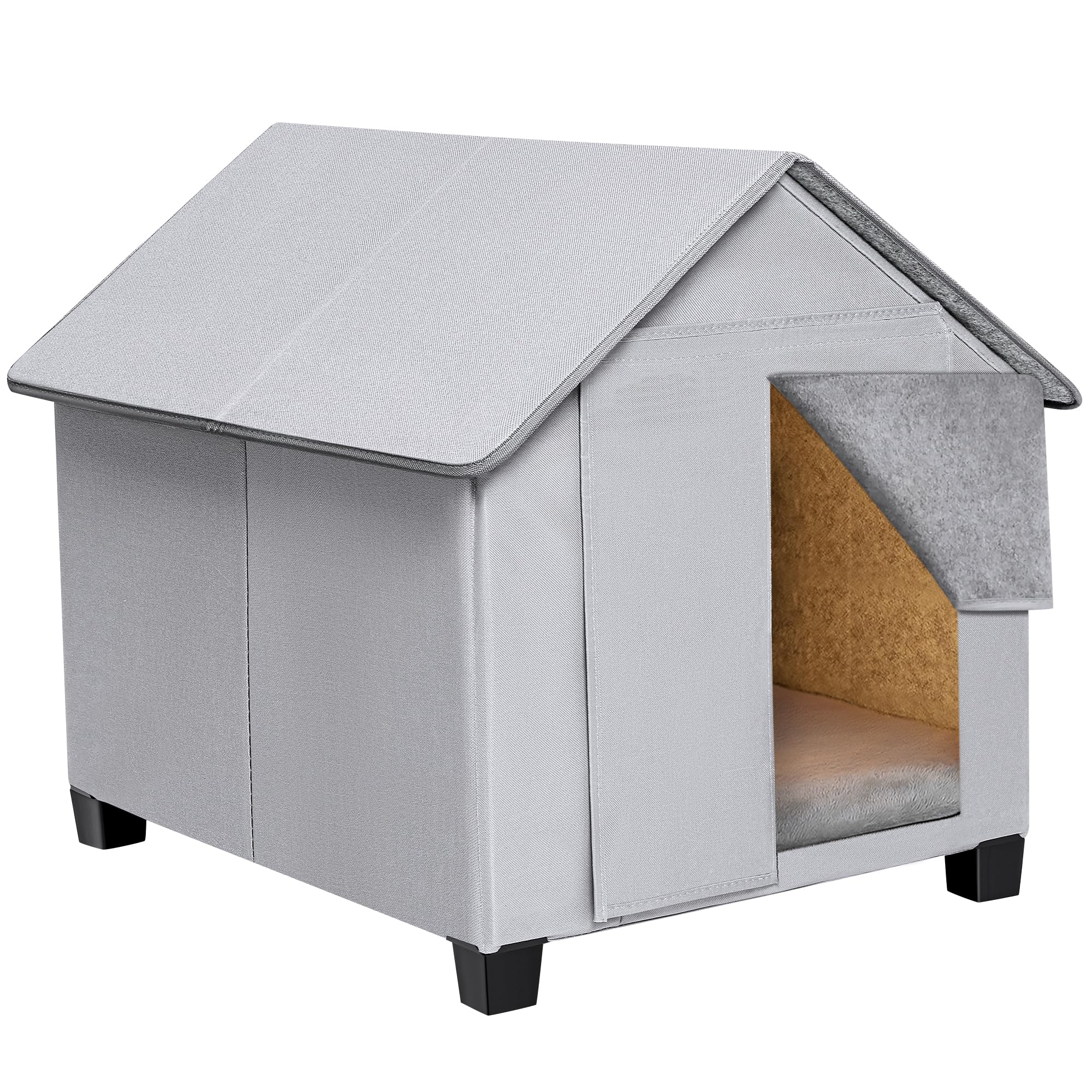 SHINEBBYS outdoor dog house with sloped roof for rain runoff