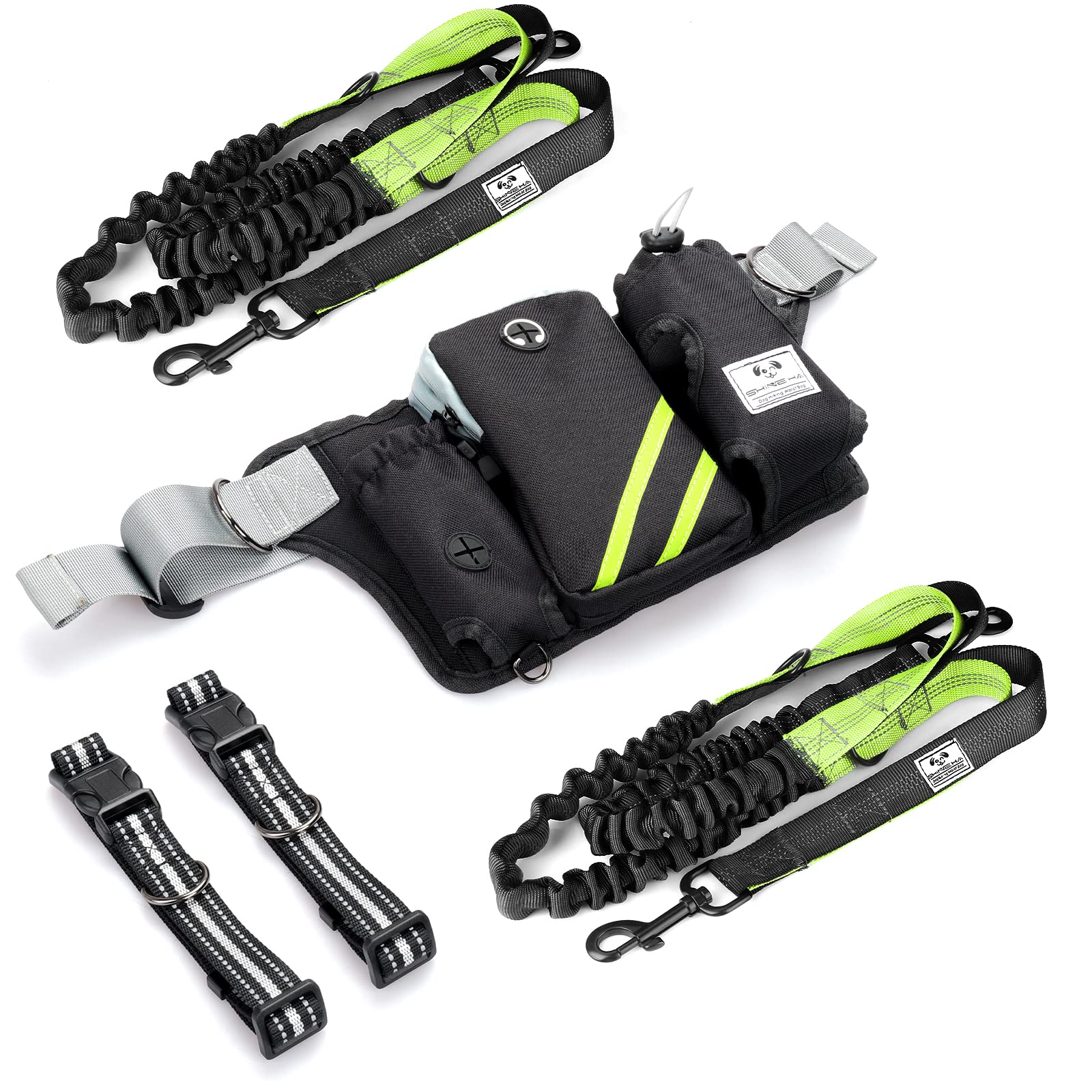 SHINE HAI bonus dog collar and pocket organization on the leash.