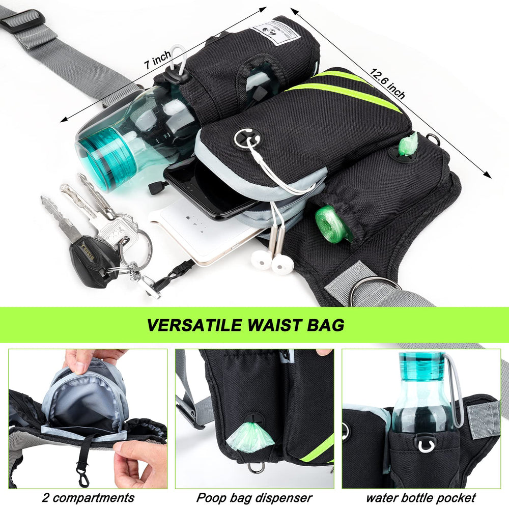 SHINE HAI waist bag with water bottle pocket and zip pockets.