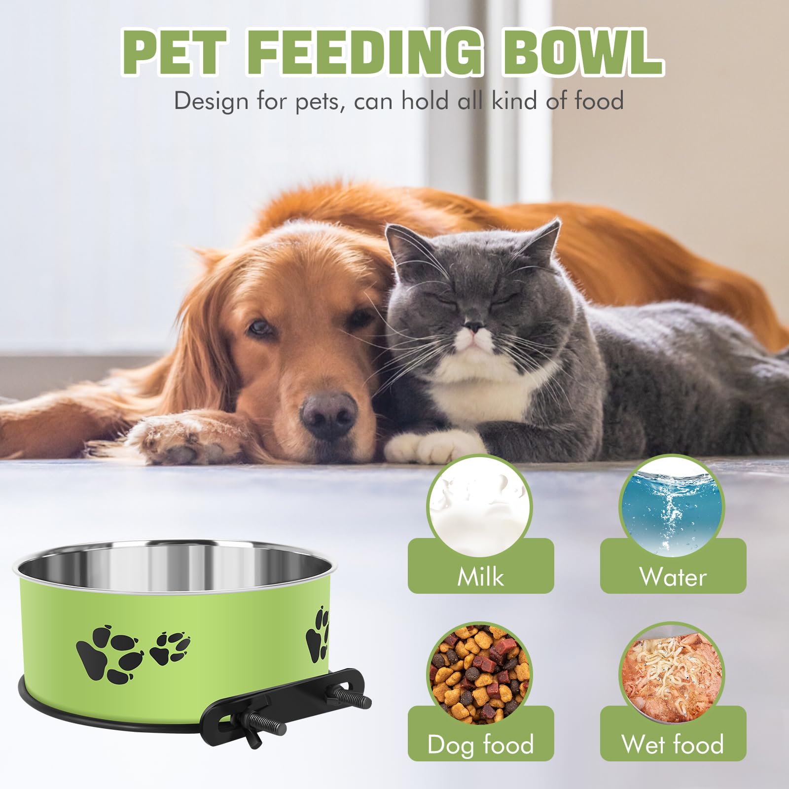 ShineMe adjustable-height bowls fit small to medium dogs comfortably.
