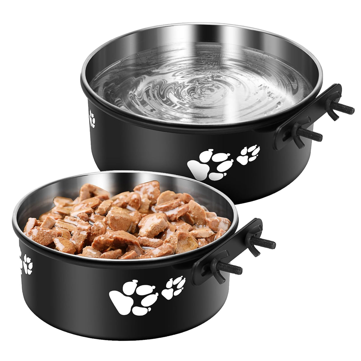 ShineMe hanging crate bowls with bracket kit secure feeding inside crates.
