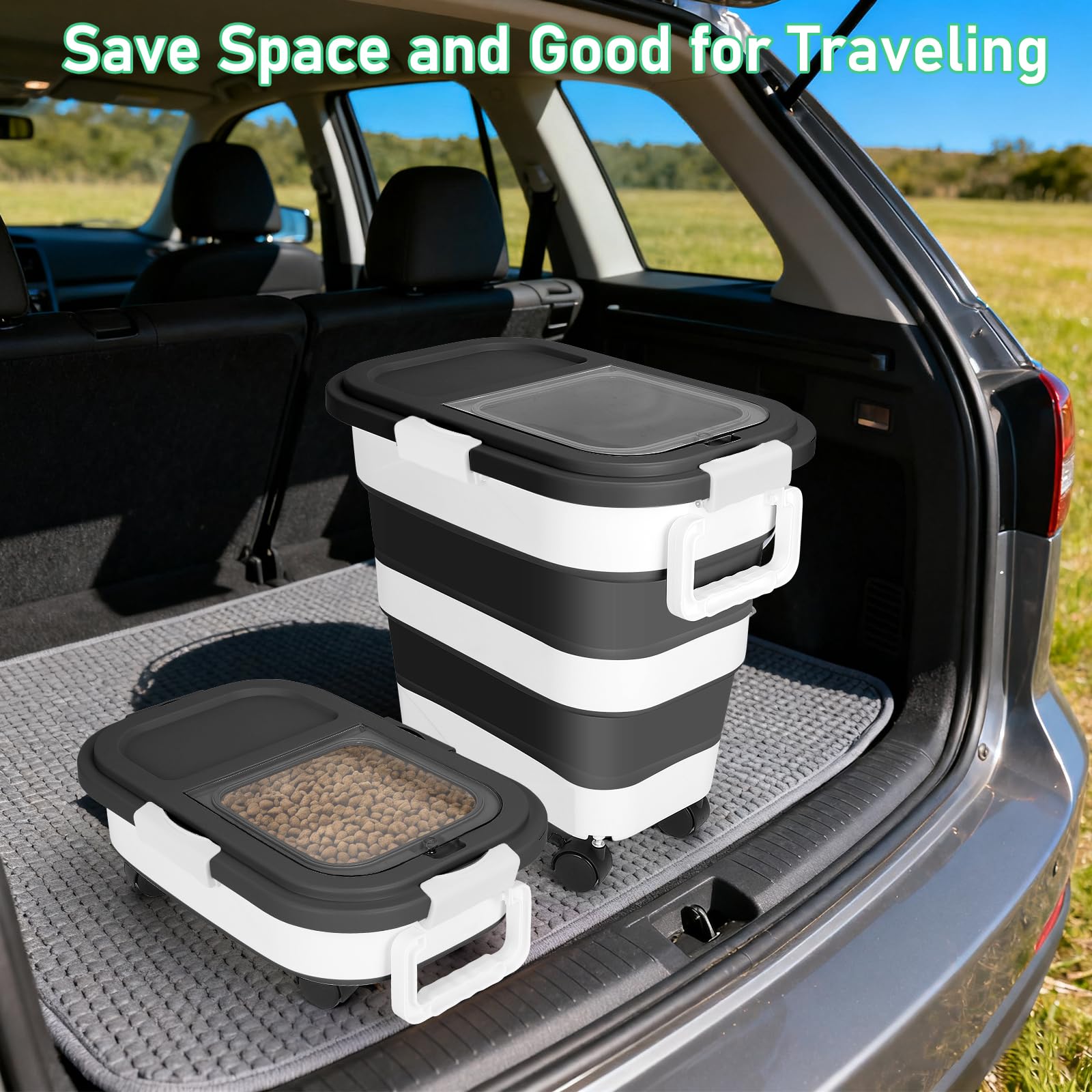 ShineMe magnetic closure keeps the lid open for easy filling.