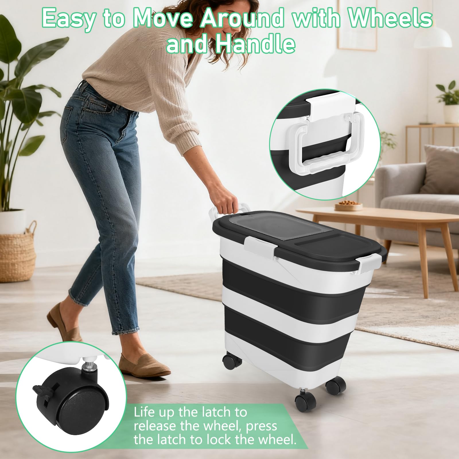 ShineMe transparent top allows quick level checks of food supply.
