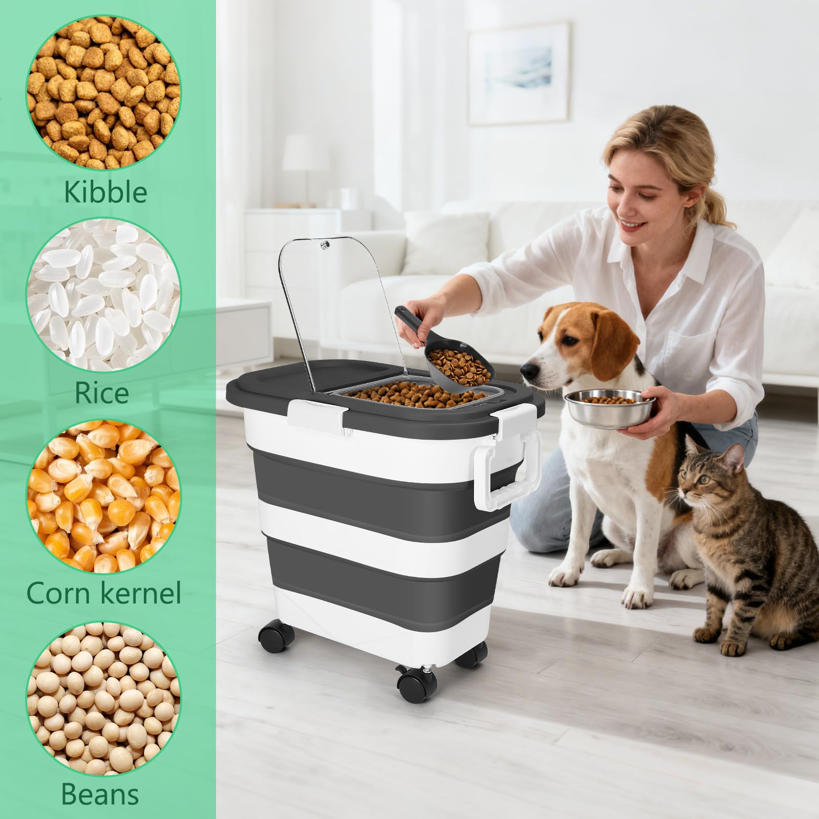 ShineMe wide opening for mess-free filling and scooping.