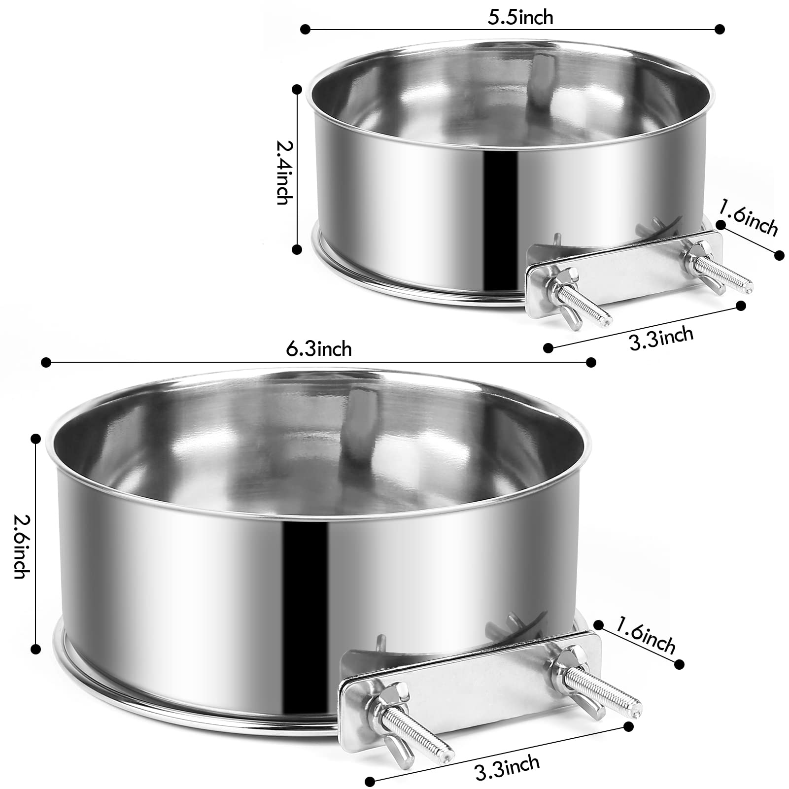 ShineMe dual bowls allow simultaneous food and water in crates.
