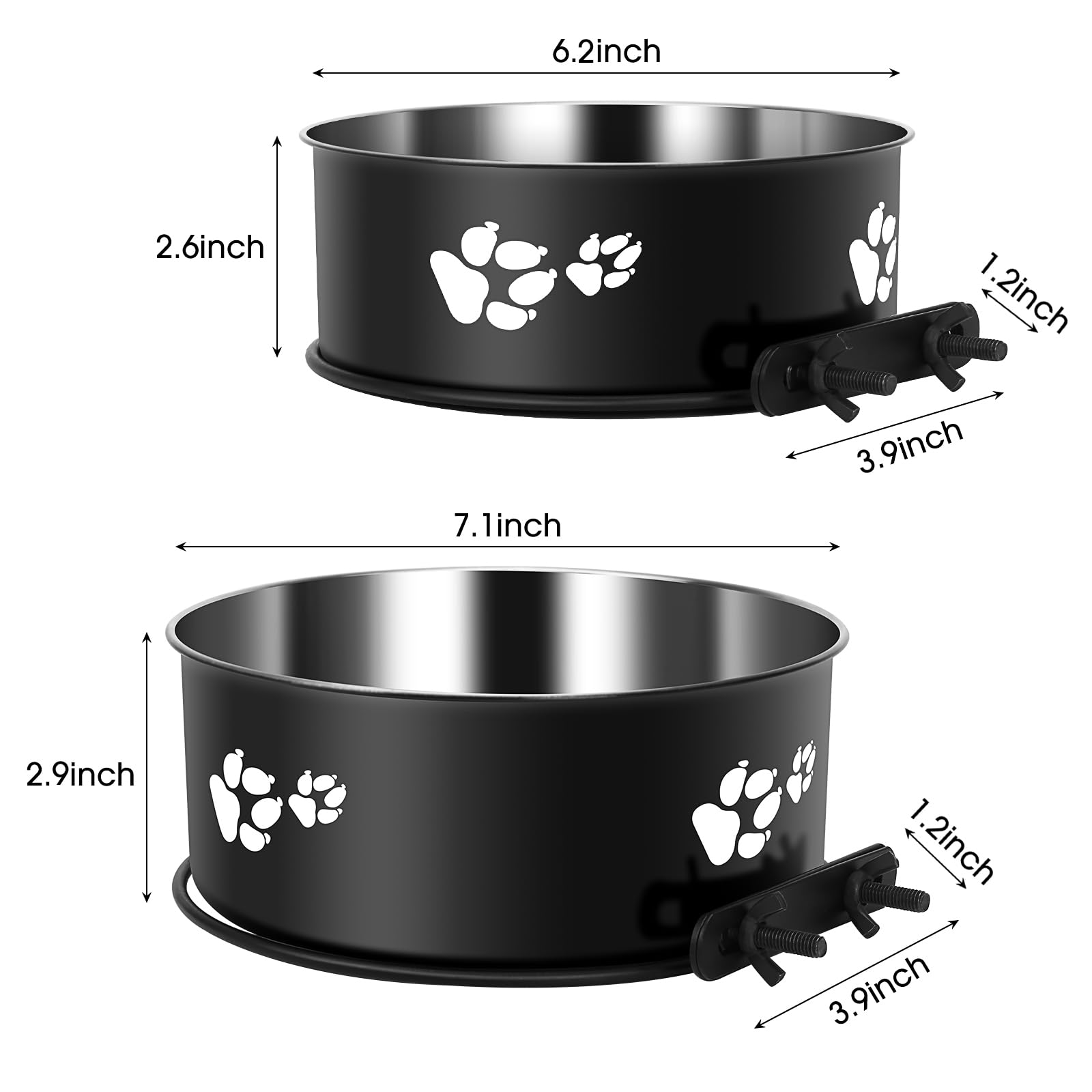 ShineMe stainless steel detachable bowls for food and water, easy cleaning.