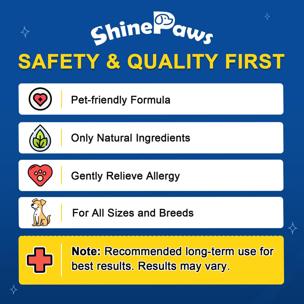 SHINEPAWS dog allergy chews dog enjoying treat after supplement