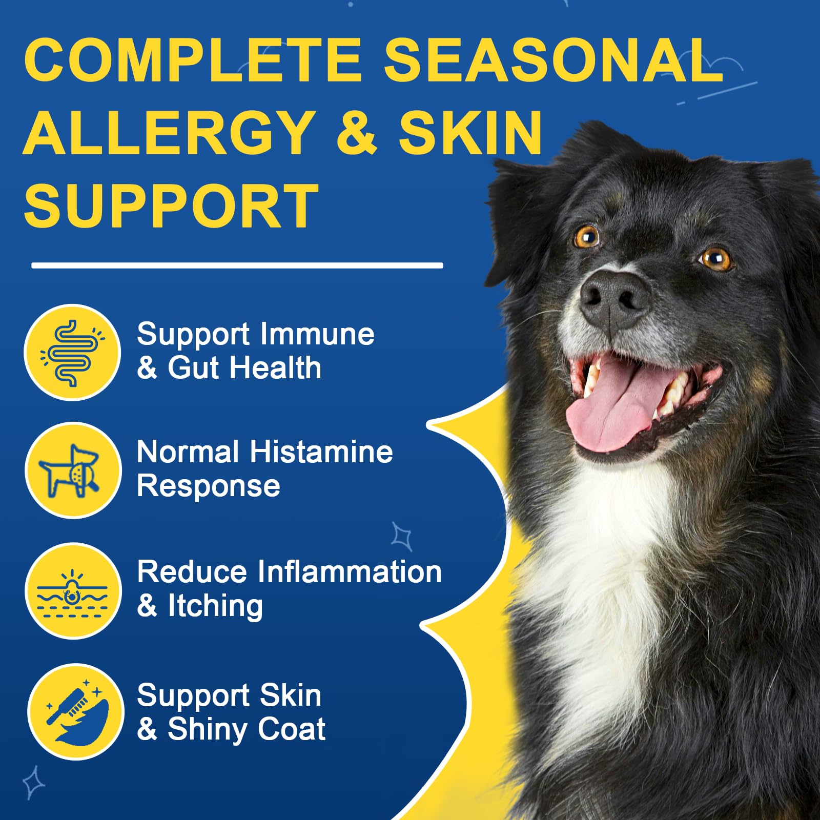 SHINEPAWS dog allergy chews label close-up highlights turmeric and honey