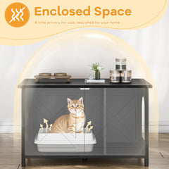 Shintenchi cat house end table blends furniture style with practical litter cabinet.