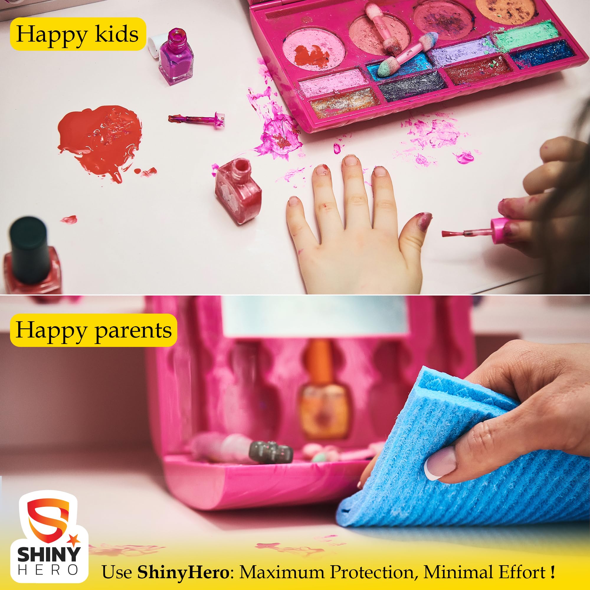 Shiny Hero easy application with included squeegee for bubble free results