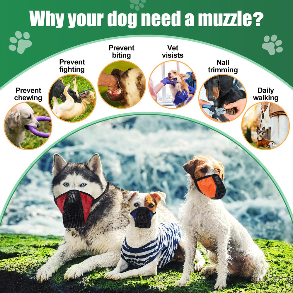 Shinylin dog muzzle breathable-mesh supports relaxed breathing.
