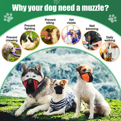 Shinylin dog muzzle breathable-mesh supports relaxed breathing.