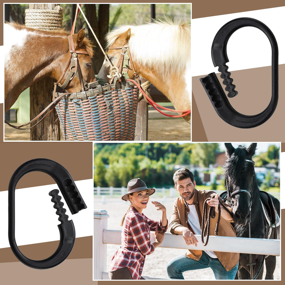 Shinylin four-piece pack of protective ties for trailer, stall, or field use.