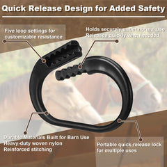 Shinylin multi-purpose horse clip with five loop settings for versatility.