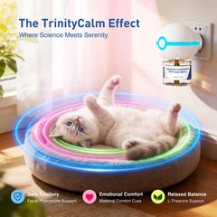 SHIORI TrinityCalm diffusion core shown in action for steady feline comfort.