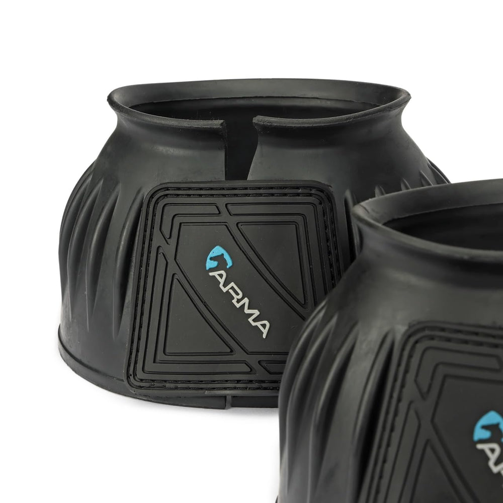 Close up of Shires Arma Overreach Bell Boots rubber detail for durability