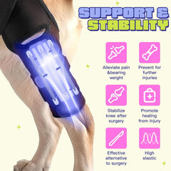 Breathable neoprene SHIUMORE brace keeps your dog's knee comfortable during daily activity.